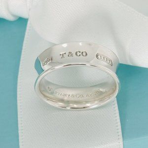 Size 7.5 Tiffany & Co 1837 Ring Concave in Sterling Silver